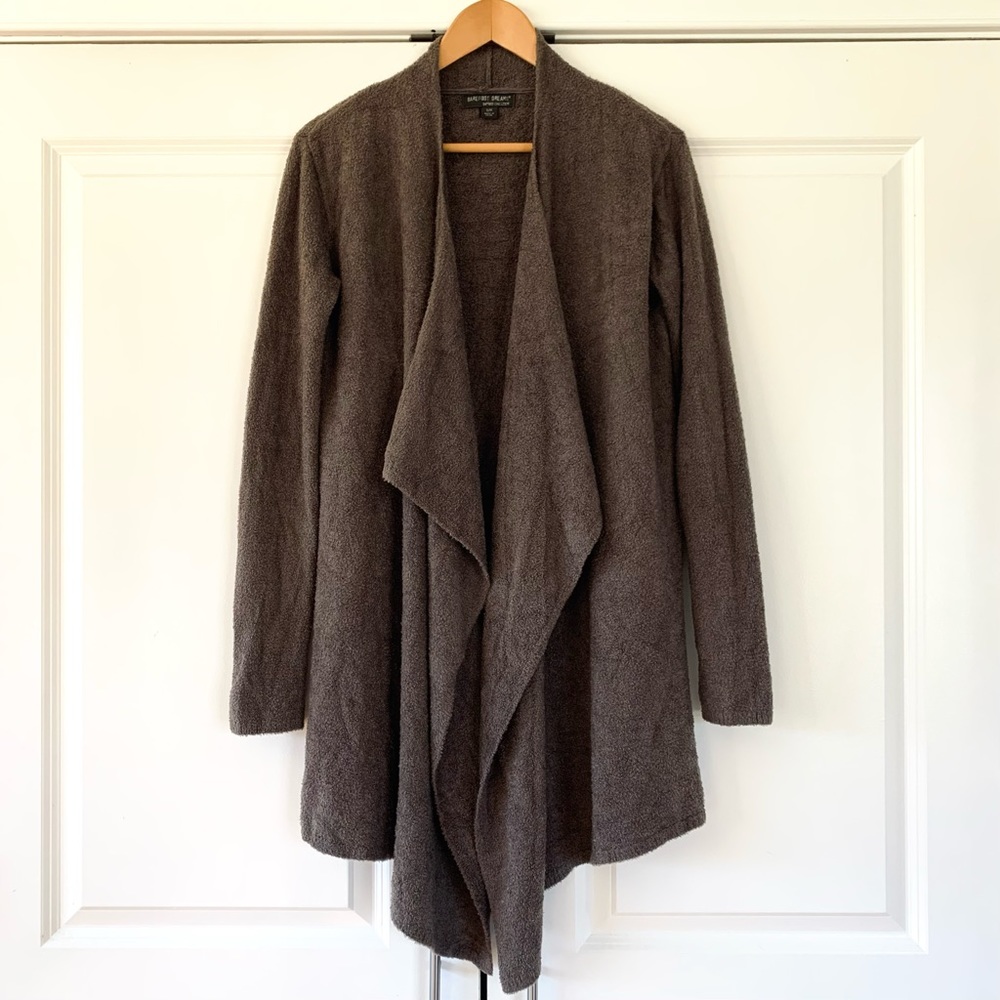 Barefoot Dreams Sz S/M Calypso Drape Cardigan Sweater Open Front Waterfall #436